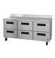Hoshizaki WR72B-D6 72 inch three section worktop refrigerator with six stainless steel drawers