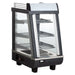 Omcan DW-CN-0076 countertop display warmer with three shelves and sliding doors