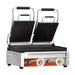 Omcan PG-CN-0711-R double panini grill with grooved plates
