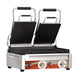 Omcan PG-CN-0711-R double panini grill with grooved plates