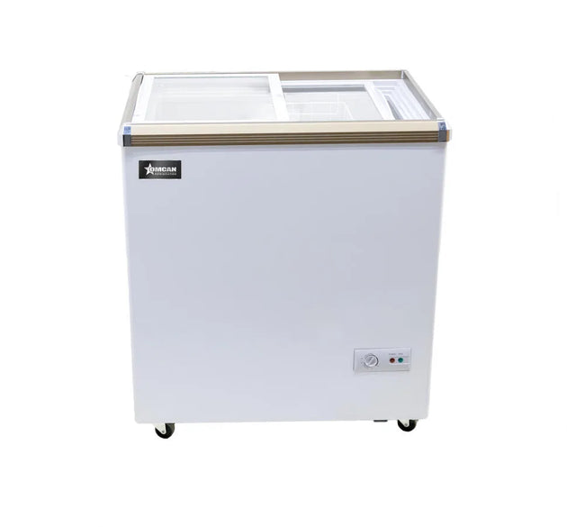 Omcan FR-CN-0150 29 inch ice cream display chest freezer with flat glass top