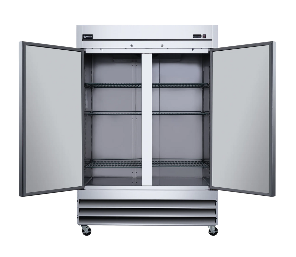 Omcan RE-CN-0041-HC reach-in refrigerator shelving detail