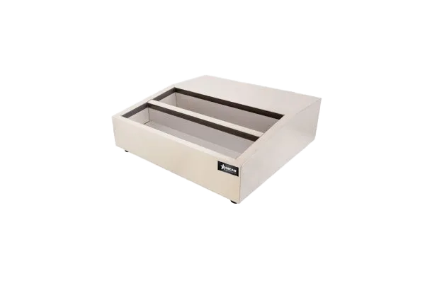 Omcan RS-CN-0008 28 inch countertop refrigerated prep rail for eight 1/6 GN pans