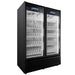 Omcan VRD43 Imbera 54 inch two glass door merchandiser refrigerator in black view 3