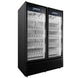Omcan VRD43 Imbera 54 inch two glass door merchandiser refrigerator in black view 3