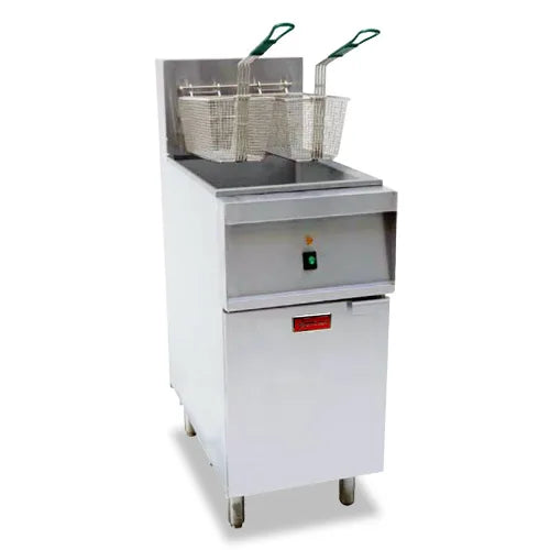 Omcan CE-CN-0040 40 lb electric floor fryer 240V three phase