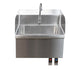 Omcan 46512 fabricated stainless steel hand sink with knee valve and side splashes