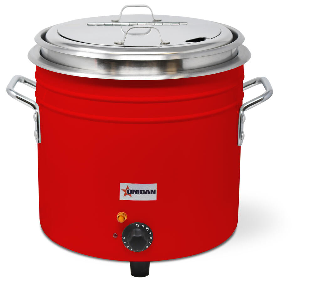 Omcan FW-TW-5000-R 11 qt red retro soup warmer rethermalizer