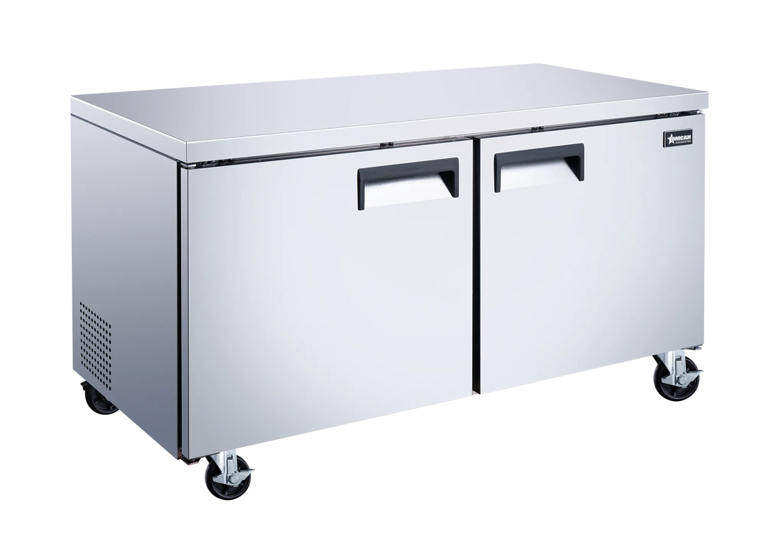 Omcan RE-CN-0015-HC 60 inch two door stainless steel undercounter refrigerator