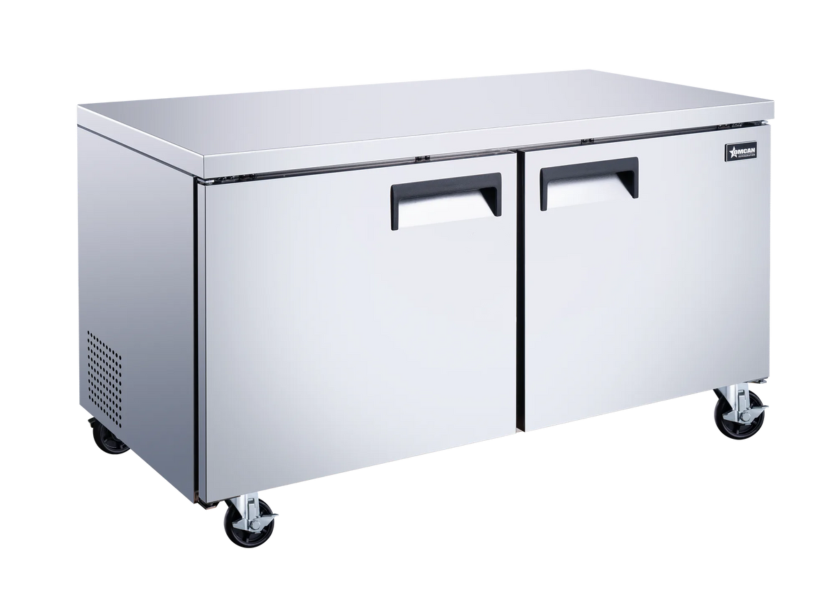 Omcan RE-CN-0015-HC 60 inch two door stainless steel undercounter refrigerator