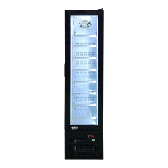 Omcan FR-CN-0105 17 inch slim black glass door display freezer
