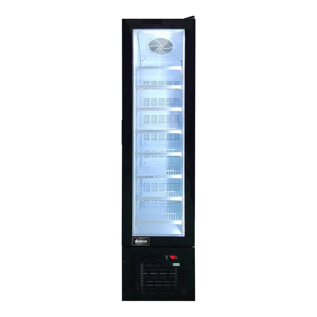 Omcan FR-CN-0105 17 inch slim black glass door display freezer