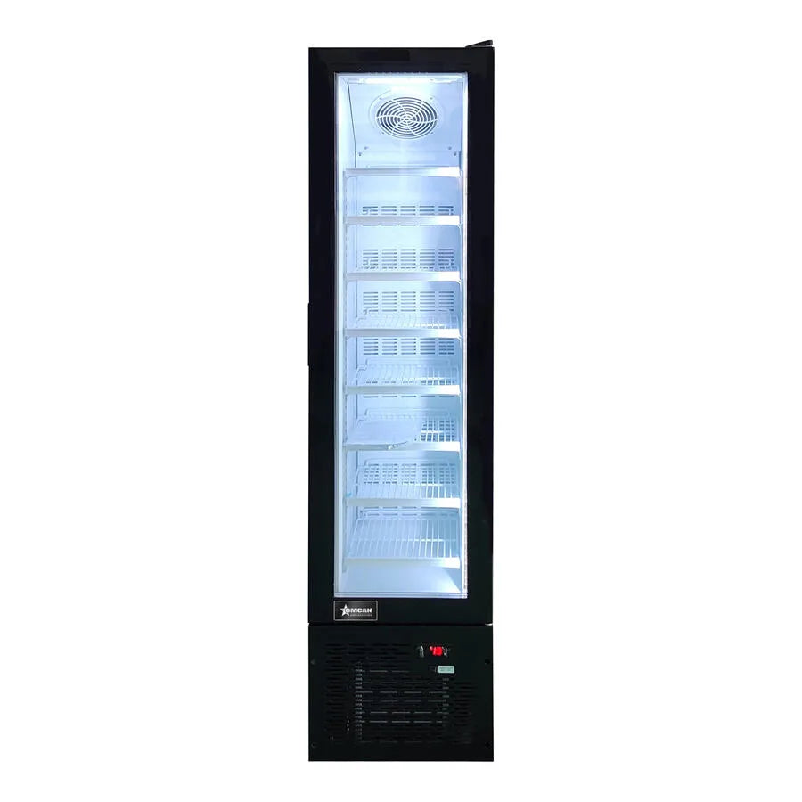 Omcan FR-CN-0105 17 inch slim black glass door display freezer