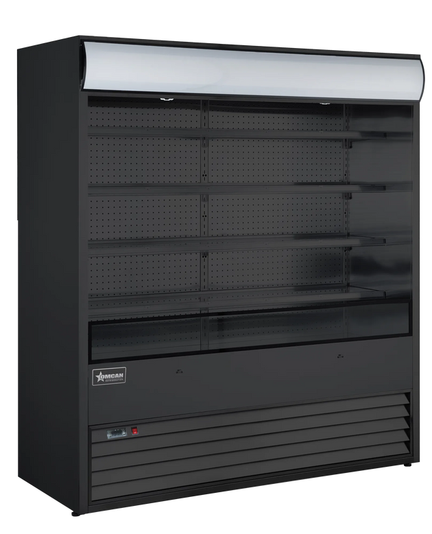 Omcan RS-CN-1050-B 72 inch black grab and go open refrigerated floor display case