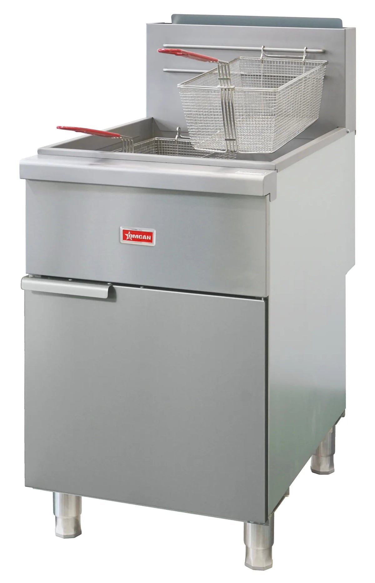 Omcan CE-CN-F5-NG 75-80 lb tube-fired natural gas floor fryer