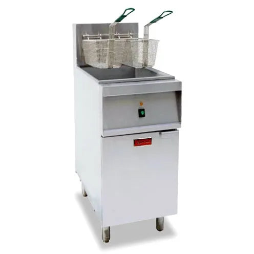 Omcan CE-CN-0040-208-3 40 lb electric floor fryer 208V three phase