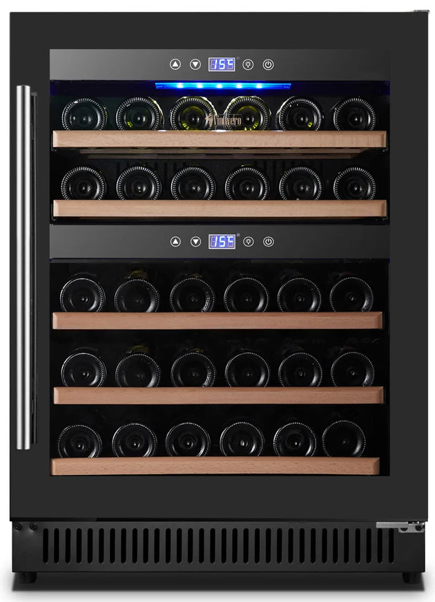 Omcan WC-CN-0040-DB Vinovero 24 inch dual zone wine cooler black glass door