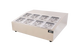 Omcan RS-CN-0008 28 inch countertop refrigerated prep rail for eight 1/6 GN pans