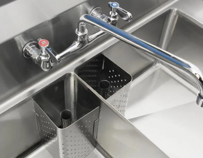 Omcan 43787 three tub sink alternate view