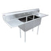 Omcan 25269 two tub stainless steel sink with two drainboards