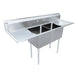 Omcan 25269 two tub stainless steel sink with two drainboards