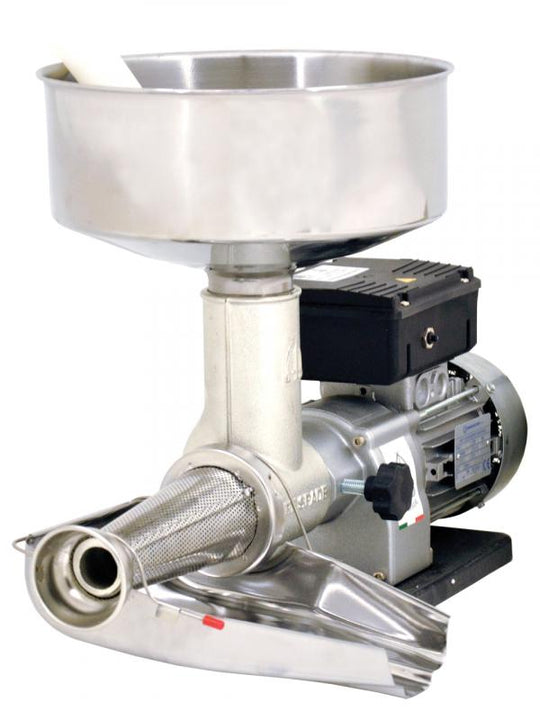 Omcan TS-IT-0150 electric tomato squeezer with stainless steel hopper