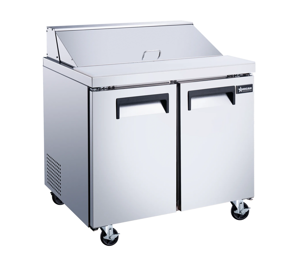 Omcan PT-CN-0920-HC 36 inch two door refrigerated sandwich prep table