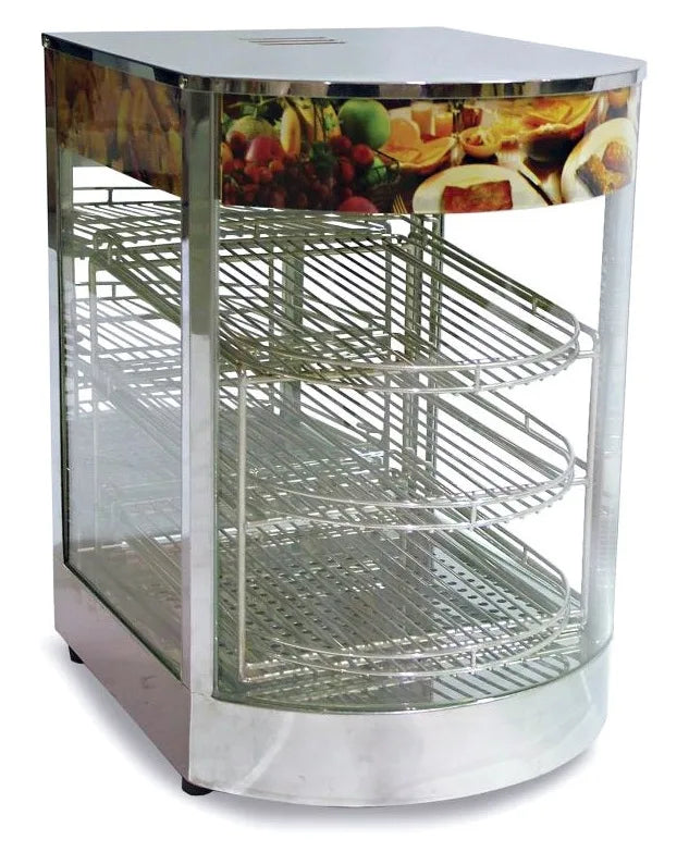 Omcan DW-CN-0349 14 inch countertop display warmer with curved glass