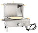 Omcan CE-CN-0748 stainless steel propane pizza oven with foldable legs