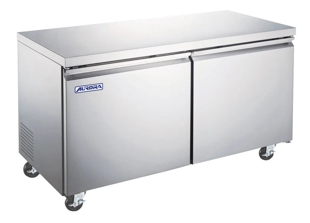 Omcan RE-CN-0015E-HC Aurora 60 inch two door undercounter refrigerator