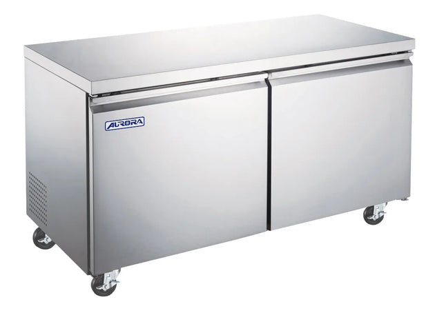 Omcan RE-CN-0015E-HC Aurora 60 inch two door undercounter refrigerator