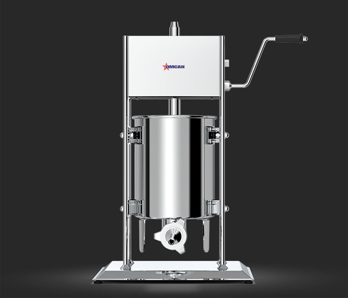 Omcan 47500 33 lb vertical manual sausage stuffer stainless steel