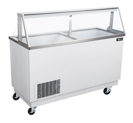 Omcan FR-CN-0068 68 inch ice cream dipping display freezer with sneeze guard