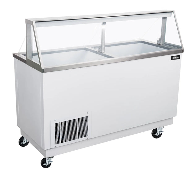 Omcan FR-CN-0068 68 inch ice cream dipping display freezer with sneeze guard