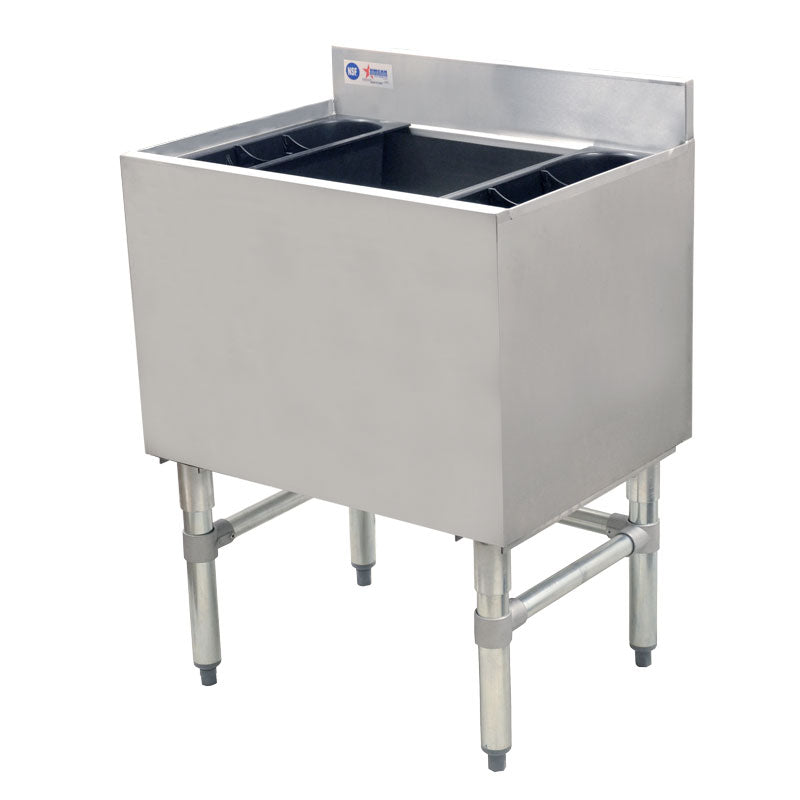 Omcan 43477 24 inch stainless steel insulated ice bin with cold plate