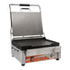 Omcan PG-CN-0679-F single panini grill with smooth 12 x 15 inch cast iron plates