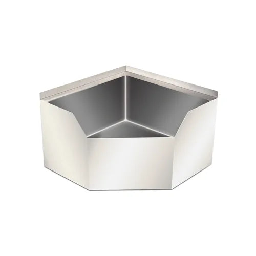 Omcan 47470 stainless steel corner mop sink with drain basket