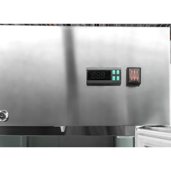 Omcan FR-CN-1372-HC reach-in freezer shelving detail