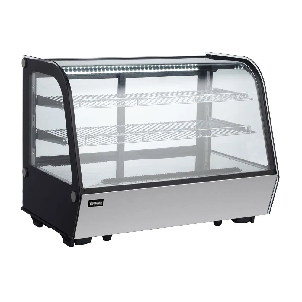 Omcan RS-CN-0160-4 34 inch countertop refrigerated showcase two shelf