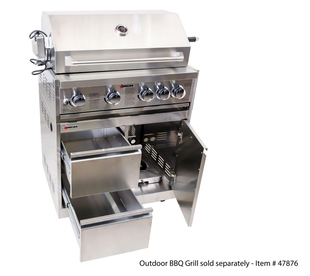 Omcan 47877 cabinet stand drawers and gas tank cabinet view
