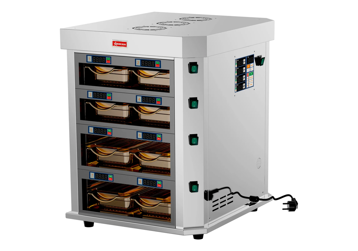 Omcan FW-CN-0004-V 21 inch vertical 4 channel countertop food warmer
