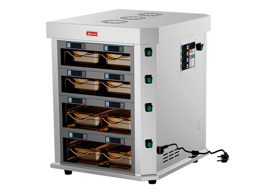 Omcan FW-CN-0004-V 21 inch vertical 4 channel countertop food warmer