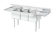 Omcan 25273 three tub sink tub detail