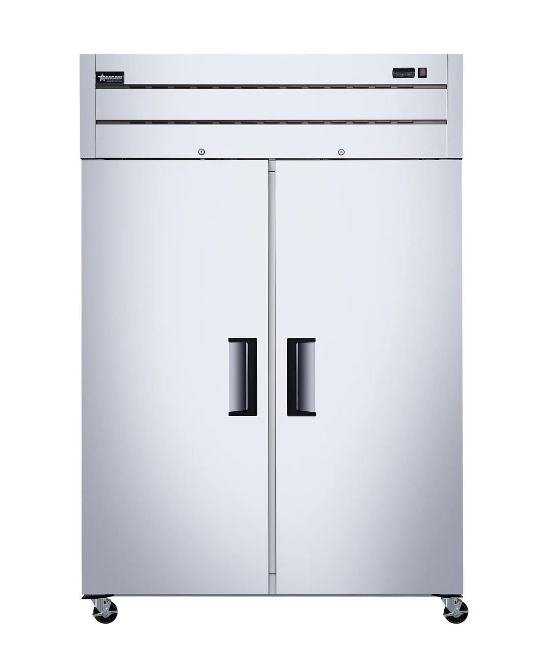 Omcan RE-CN-0054-TM reach-in refrigerator angled view