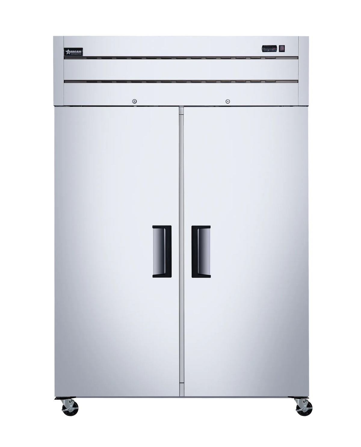 Omcan RE-CN-0054-TM reach-in refrigerator angled view