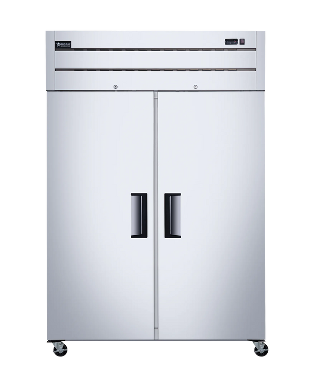 Omcan RE-CN-0054-TM reach-in refrigerator angled view