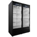 Omcan VRD43 Imbera 54 inch two glass door merchandiser refrigerator in black view 2
