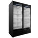 Omcan VRD43 Imbera 54 inch two glass door merchandiser refrigerator in black view 2