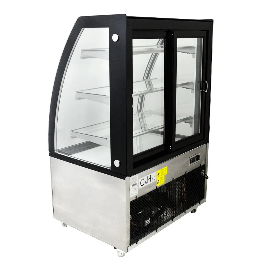 Omcan RS-CN-0271 curved glass showcase alternate view