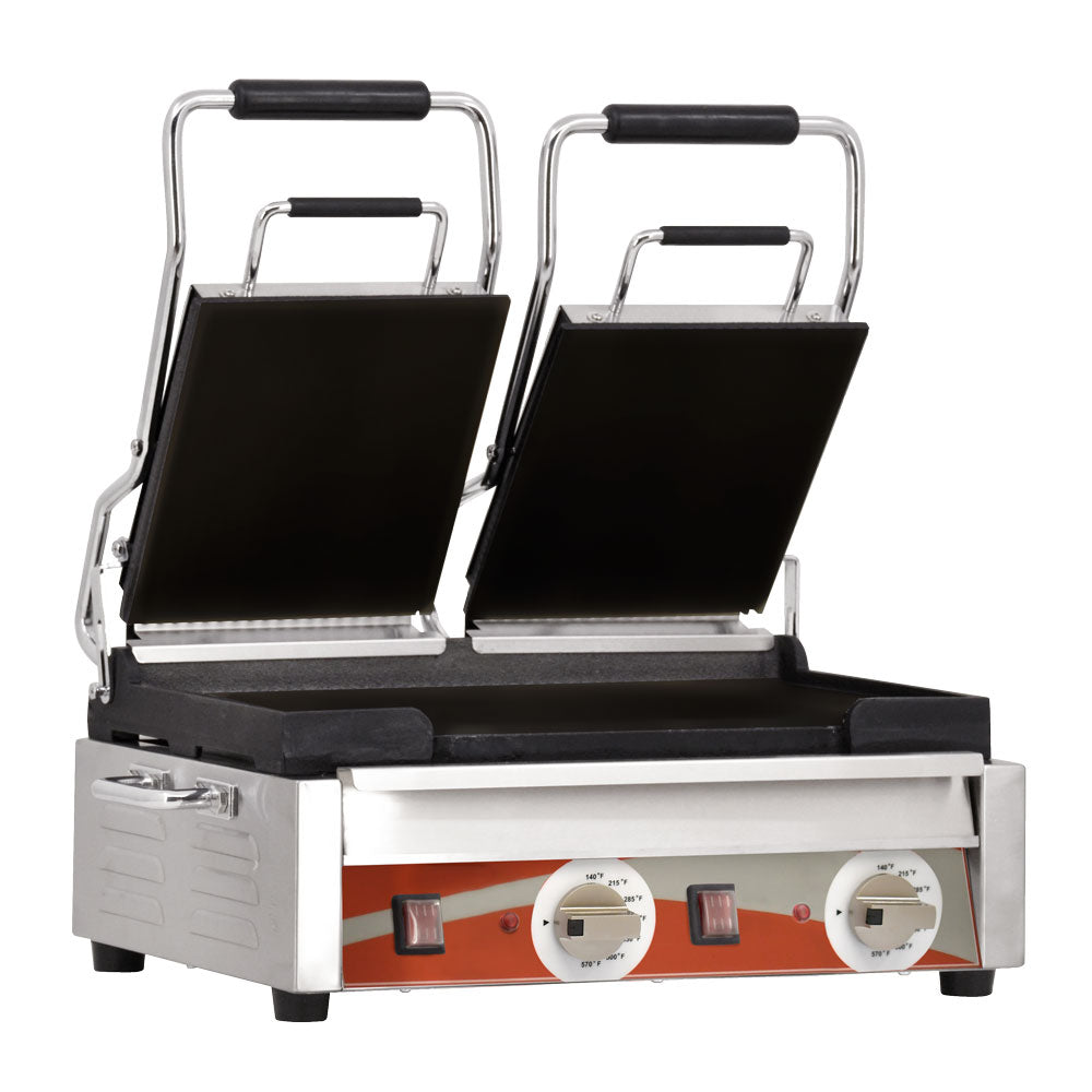 Omcan PG-CN-0711-F double panini grill with smooth plates